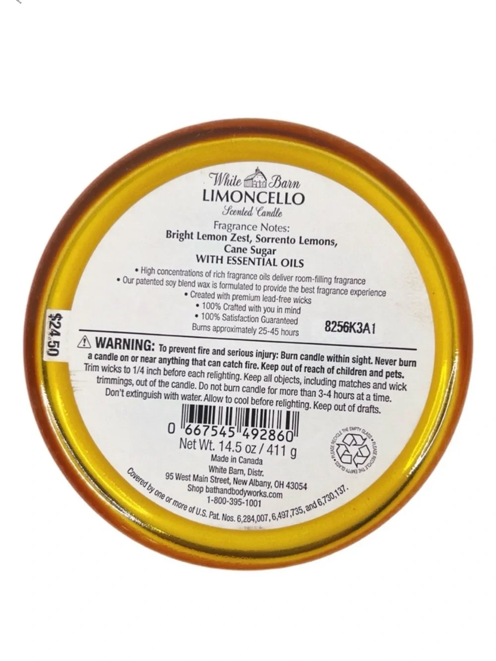 Bath & Body Works White Barn Limoncello 3‎ Wick Scented Candle